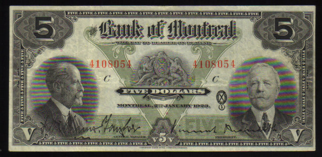 1923 $10 BANK OF MONTREAL banknote