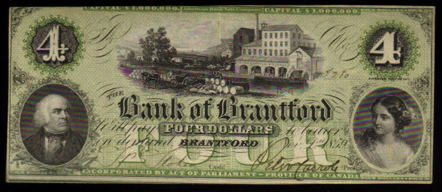 ONTARIO-Bank of Brantford $4 Nov. 1, 1859 Ch.