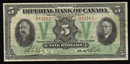 Canadian Currency Imperial Bank of Canada $5 1933