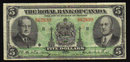 1943 Royal Bank of Canada $5 Very Fine