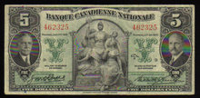 1935 banque canadienne national $5 vf