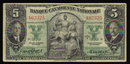 1935 banque canadienne national $5 vf