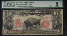 bison mule USA $10 1901 & EXPLORERS PMG vg8