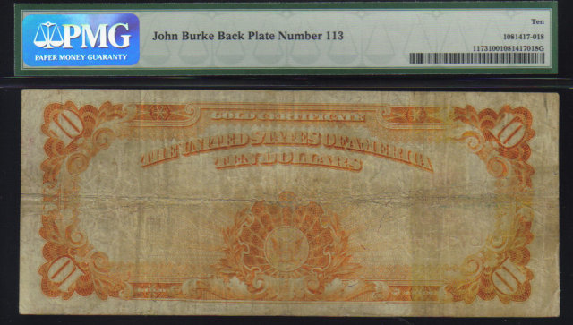 USA $10 1922 gold certificate much scarcer MULE PMG vg10
