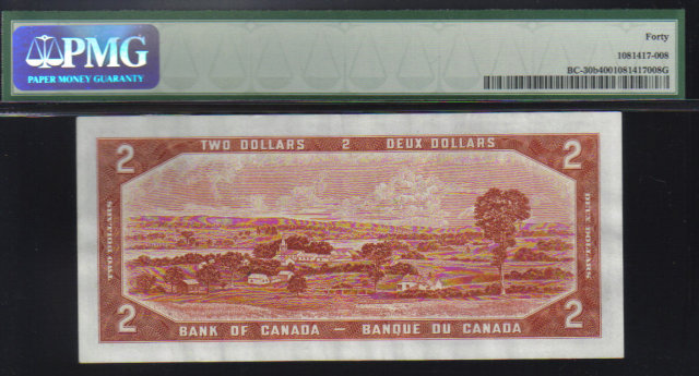 1954 $2 BANK OF CANADA DEVIL FACE PAPERMONEY PMG 40