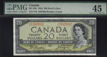 1954 $20 BANK OF CANADA DEVIL FACE PAPERMONEY PMG 45