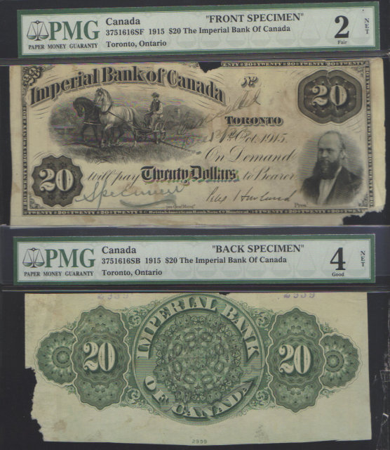 1915 $20 IMPERIAL BANK OF CANADA