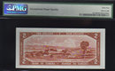DEVILS FACE $2 BANK OF CANADA 1954 PMG 64 unc