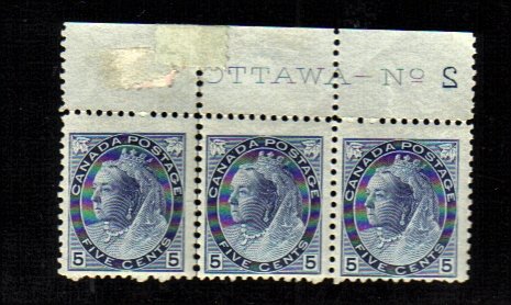 1899 5 cents 3 STAMPS queen victoria MNH canada RARE
