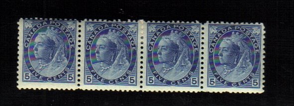 1899 5 cents 4 STAMPS queen victoria MNH/mh canada RARE