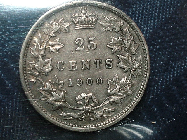 1900 canada 25 cents ICCS VF 20 QUEEN VICTORIA