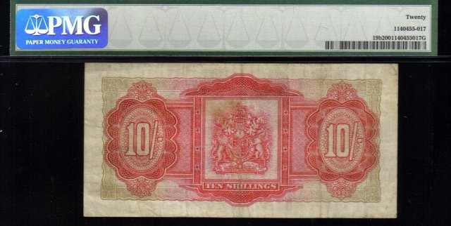 1957 10 shillings BERMUDA GOVERNMENT PMG20