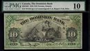 1910 $10 Dominion Bank LION and BEAVER bogert/osler
