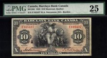 1935 $10 BARCLAYS BANK OF CANADA PMG 25