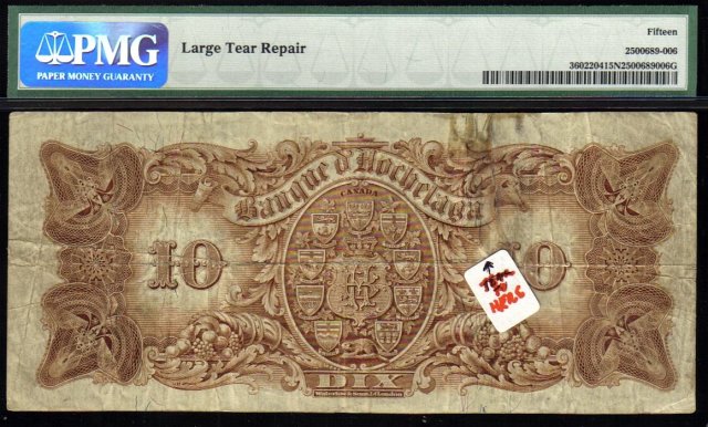 1914 $10 BANQUE d HOCHELAGA PMG15