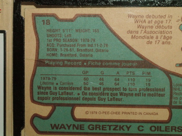 1979 -80 OPC #18 Hockey Wayne Gretzky Rookie Card KSA 4