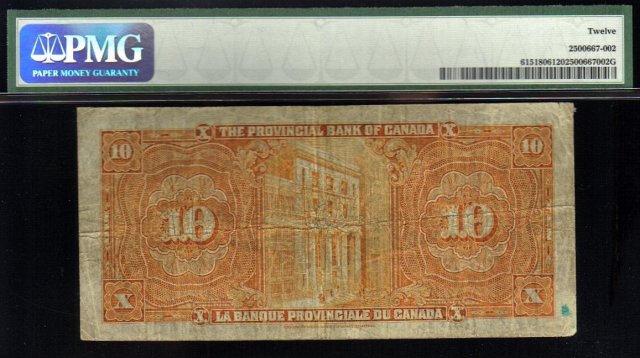 1935 $10 THE DOMINION BANK PMG 53 amazing