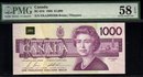 1988 $1000 BANK OF CANADA BC-61b PMG58