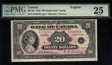 1935 $20 BANK OF CANADA BC-9b PMG25 amazing banknote