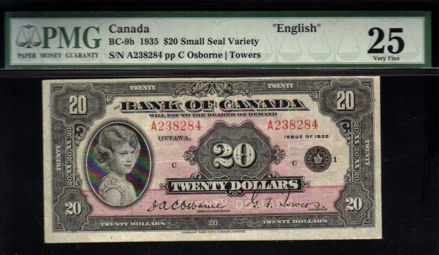 1935 $20 BANK OF CANADA BC-9b PMG25 amazing banknote