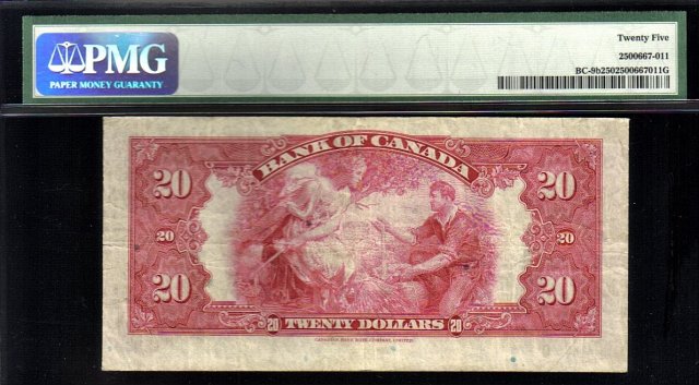 1935 $20 BANK OF CANADA BC-9b PMG25 amazing banknote