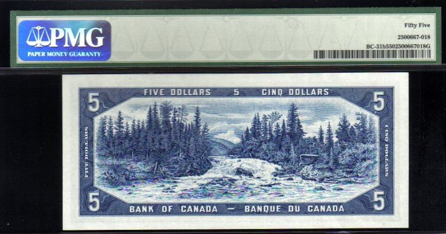 1954 $5 BANK OF CANADA BC-31b PMG55 devils face
