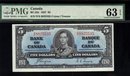 1937 $5 BANK OF CANADA BC-23c PMG63