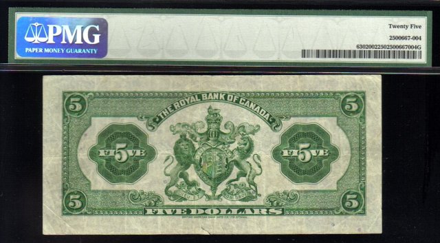 1943 $5 ROYAL BANK OF CANADA PMG25