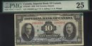 1939 $10 IMPERIAL BANK OF CANADA PMG25 amazing banknote!