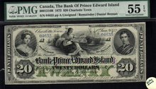 The Bank of Prince Edward Island 1872 $20 PMG55