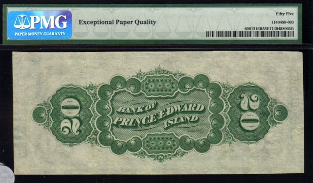 The Bank of Prince Edward Island 1872 $20 PMG55