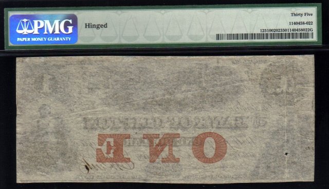 Canada Bank of Clifton 1 Dollar 1859 PMG 35