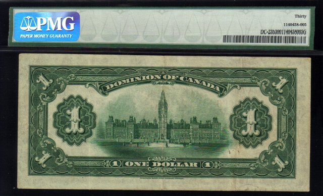 1917 DOMINION OF CANADA 1 DOLLARS (princess patricia) PMG 30