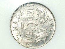 1923 canada 5 cents high grade
