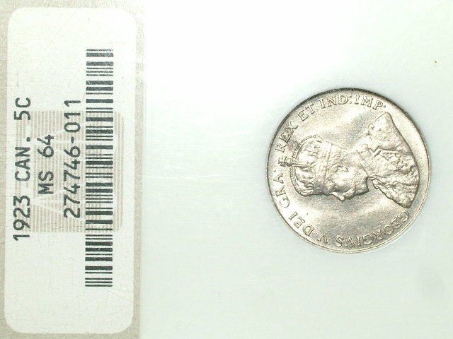 1923 canada 5 cents high grade