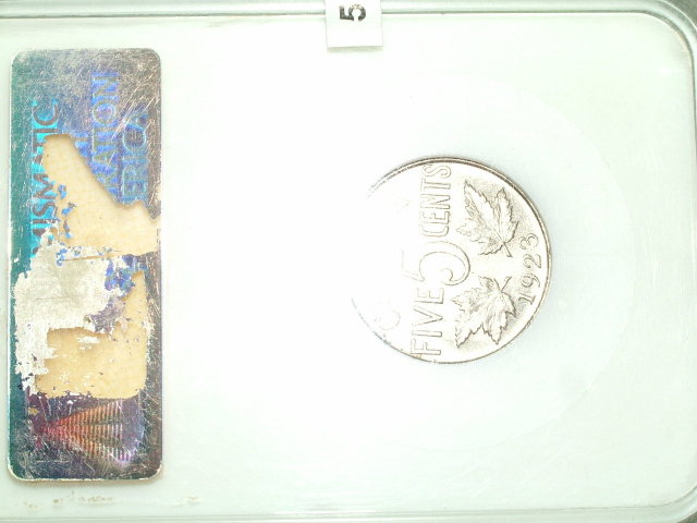 1923 canada 5 cents high grade