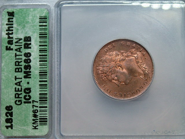 1828 farthing super high graded
