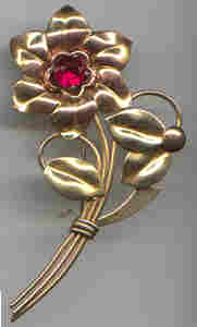 Brooch/Designer/Harry Iskin/Retro Floral