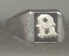 Ring/Boys/Small Man's/Vargas/Sterling/?Onyx/Initial