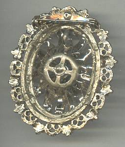 Brooch/W/Large Aqua Pear Shaped R/S