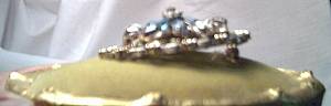 Brooch/W/Large Aqua Pear Shaped R/S