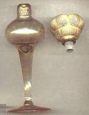 Perfume Bottle/W/Gold Molded Glass Top/Rainbow-maybe Chez. Glass