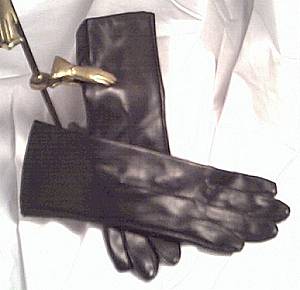 Gloves/Pair of LadiesBlack Vinyl-C. 1960's