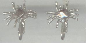 Earrings/Clip Ons/ST/Spiders W/Tumble Polished Garnets