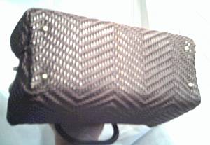 Purse/Woven Brown Plastic Cord/Box Style