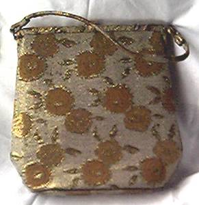Purse/Lewis W/A Crown/Gold & Copper Tapestry