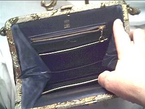 Purse/Lewis W/A Crown/Gold & Copper Tapestry
