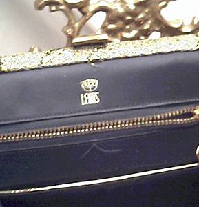 Purse/Lewis W/A Crown/Gold & Copper Tapestry