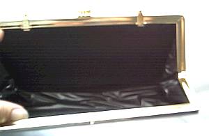 Purse/Clutch/Pale Blue Fabric W/Jeweled Clasp