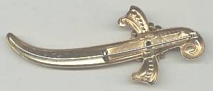 Brooch/Designer/Coro Gold Plated Sword W/Clear Rhinestones